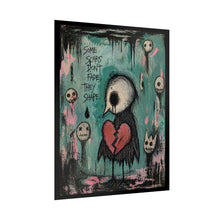 Load image into Gallery viewer, Rolled Poster — Moody Heartbird Art Print with “Some Scars Don’t Fade They Shape” Quote
