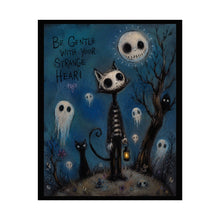 Load image into Gallery viewer, Be Gentle With Your Strange Heart - Gothic Cat Rolled Poster (Whimsical Halloween Art)
