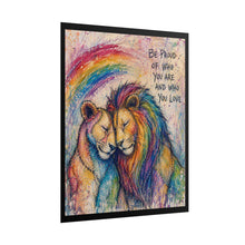 Load image into Gallery viewer, "Be Proud" Pride Wall Art | Rainbow Lion and Lioness Sketch Poster
