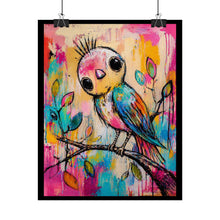 Load image into Gallery viewer, Colorful Bird Rolled Poster — Cute Tropical Parrot Art Print for Nursery &amp; Kids' Room
