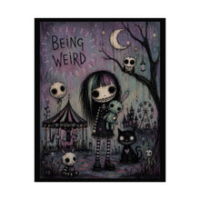 Load image into Gallery viewer, “Being Weird” Creepy Cute Goth Girl Art Print

