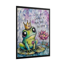 Load image into Gallery viewer, Inspirational Frog Poster — "You Are Capable of More Than You Know" Rolled Art Print
