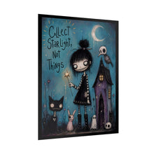 Load image into Gallery viewer, Rolled Poster — "Collect Starlight, Not Things" Gothic Cute Art Print
