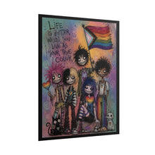 Load image into Gallery viewer, Alt Fashion Pride Poster, Pastel Goth Group Rainbow Artwork, Inspirational Queer Subculture Wall Art
