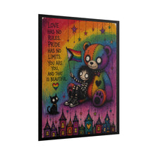 Load image into Gallery viewer, "Pride Has No Limits" Wall Art | Cute Rainbow Teddy Bear Poster
