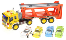 Load image into Gallery viewer, 1:16 2-In-1 Friction Powered Transporter Truck With Lights And Sounds
