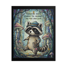 Load image into Gallery viewer, Adventure Raccoon Rolled Poster — "Adventure Awaits, Embrace the Unknown" Inspirational Wall Art
