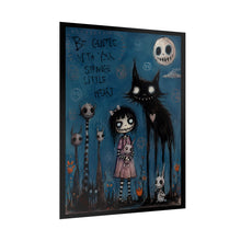 Load image into Gallery viewer, Be Gentle With Your Strange Little Heart Rolled Poster — Gothic Whimsical Cat Fantasy Wall Art
