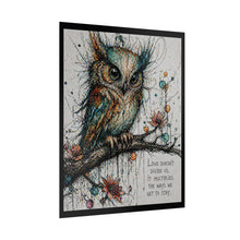 Load image into Gallery viewer, Owl Art Poster — 'Love Doesn't Divide Us' Rolled Wall Print

