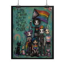 Load image into Gallery viewer, Dark Fantasy Emo Authenticity Print - "Life Is Better When You Live As Your True Color"
