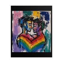 Load image into Gallery viewer, Abstract LGBTQ+ Rainbow Couple Wall Art | Intimate Same-Sex Hug Print
