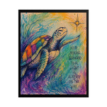 Load image into Gallery viewer, Colorful Sea Turtle Following A Star "Keep Moving Forward. Your Light Is Already On The Way" Canvas Poster
