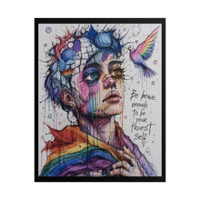 Load image into Gallery viewer, "Be Your Truest Self" Pride Wall Art | Fine Art Sketch Rainbow Poster
