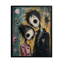 Load image into Gallery viewer, "Eternal Hearts" Gothic Couple Canvas Art – Emo Skeleton Wall Decor
