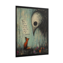 Load image into Gallery viewer, Rolled Poster – 'They Call Me Strange' Fox &amp; Bird Surreal Art Print
