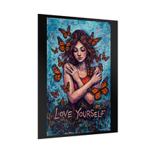 Load image into Gallery viewer, Love Yourself Poster — Self-Care Art Print with Monarch Butterflies
