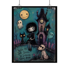 Load image into Gallery viewer, Gothic Cute Rolled Poster – “We’re All Just Stories In Someone Else’s Dream” Art Print
