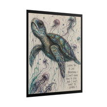 Load image into Gallery viewer, Sea Turtle Art Poster — "Loving You Is Like Breathing" Rolled Poster
