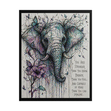 Load image into Gallery viewer, Motivational Elephant Art Poster — "You Are Stronger Than You Know" Rolled Wall Art
