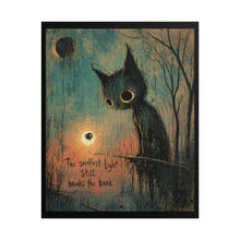 Load image into Gallery viewer, Rolled Poster – 'The Smallest Light Still Breaks the Dark' Cat Art Print
