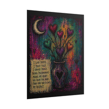 Load image into Gallery viewer, Rolled Poster — Colorful Heart Bouquet Art Print with Polyamory Love Quote
