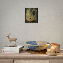 Load image into Gallery viewer, Rolled Poster — Whimsical Treehouse Art Print with Quote “You Looked Like Home and I Mistook the Feeling for Forever”
