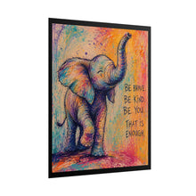 Load image into Gallery viewer, "Be Brave, Be Kind, Be You" Colorful Elephant Chalk-Style Art Print
