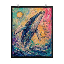 Load image into Gallery viewer, Breaching for Strength Humpback Whale Crayon Art
