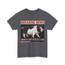 Load image into Gallery viewer, Chris P. Bacon Runaway Pig Breaking News T-Shirt - Size S - 5XL
