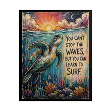 Load image into Gallery viewer, "You Can't Stop the Waves" Sea Turtle Canvas Wall Art
