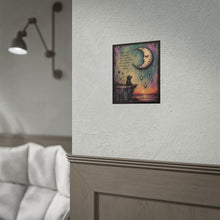 Load image into Gallery viewer, Inspirational Moon &amp; Crow Poster — 'Some nights the weight feels heavier...' Rolled Art Print
