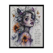 Load image into Gallery viewer, Rolled Poster — "My Heart Isn't a Limited Space" Floral Portrait Art Print
