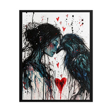 Load image into Gallery viewer, Rolled Poster — Gothic Romantic Art Print: Woman &amp; Raven with Dripping Heart
