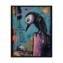 Load image into Gallery viewer, Rolled Poster – 'Life Knocks You Down' Inspirational Gothic Art Print
