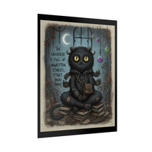 Load image into Gallery viewer, Mystic Cat Poster — "The Universe Is Full of Unwritten Stories, Start Yours Today"
