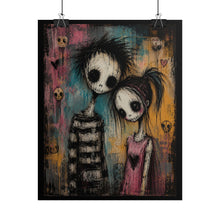 Load image into Gallery viewer, Gothic Emo Couple Poster - Dark Fantasy Skeleton Romance Wall Decor
