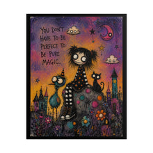 Load image into Gallery viewer, "You Don't Have To Be Perfect To Be Pure Magic" Goth Girl Wall Art | Fantasy Bird Print
