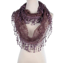 Load image into Gallery viewer, Fashion Lace Tassel Sheer Infinity Lightweight Scarf
