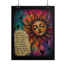 Load image into Gallery viewer, Sunface Inspirational Poster - Choose to See the Good Motivational Art Print
