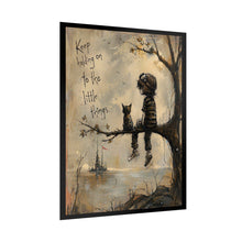 Load image into Gallery viewer, Rolled Poster — 'Keep Holding On to the Little Things' Vintage Boy &amp; Cat Wall Art
