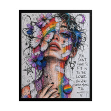 Load image into Gallery viewer, "Never Meant To Fit In" Pride Art | Fine Line Sketch Butterfly Face Poster
