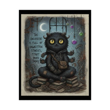 Load image into Gallery viewer, Mystic Cat Poster — "The Universe Is Full of Unwritten Stories, Start Yours Today"
