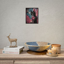 Load image into Gallery viewer, Rolled Poster — Whimsical Black Cat with Heart &amp; Quote “I Fell in Love With a Soul, Not a Face”
