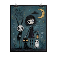 Load image into Gallery viewer, Rolled Poster — Gothic Cute 'Make Peace With Your Shadows' Art Print
