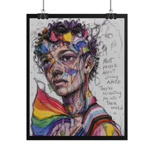 Load image into Gallery viewer, "Unsolicited Advice" Pride Art | Fine Line Sketch Hands Over Ears Poster
