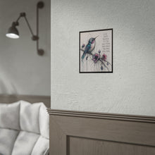 Load image into Gallery viewer, Hummingbird &amp; Flowers Rolled Poster — "Love Hurts" Inspirational Art Print
