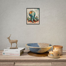 Load image into Gallery viewer, Whimsical Stitched Octopus Poster - Cute Patchwork Sea Creature Wall Decor
