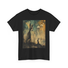 Load image into Gallery viewer, Surreal Forest Rabbit Art Tee — Mystical Woodland Creature Graphic Shirt
