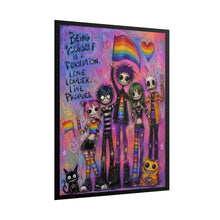 Load image into Gallery viewer, LGBTQ+ Pride Emo Wall Art, Spooky Cute Gothic Rainbow Group Poster, Edgy Aesthetic Teen Bedroom Decor
