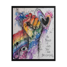 Load image into Gallery viewer, "Be Proud Of Who You Are Becoming" Pride Art | LGBTQ+ Protest Print
